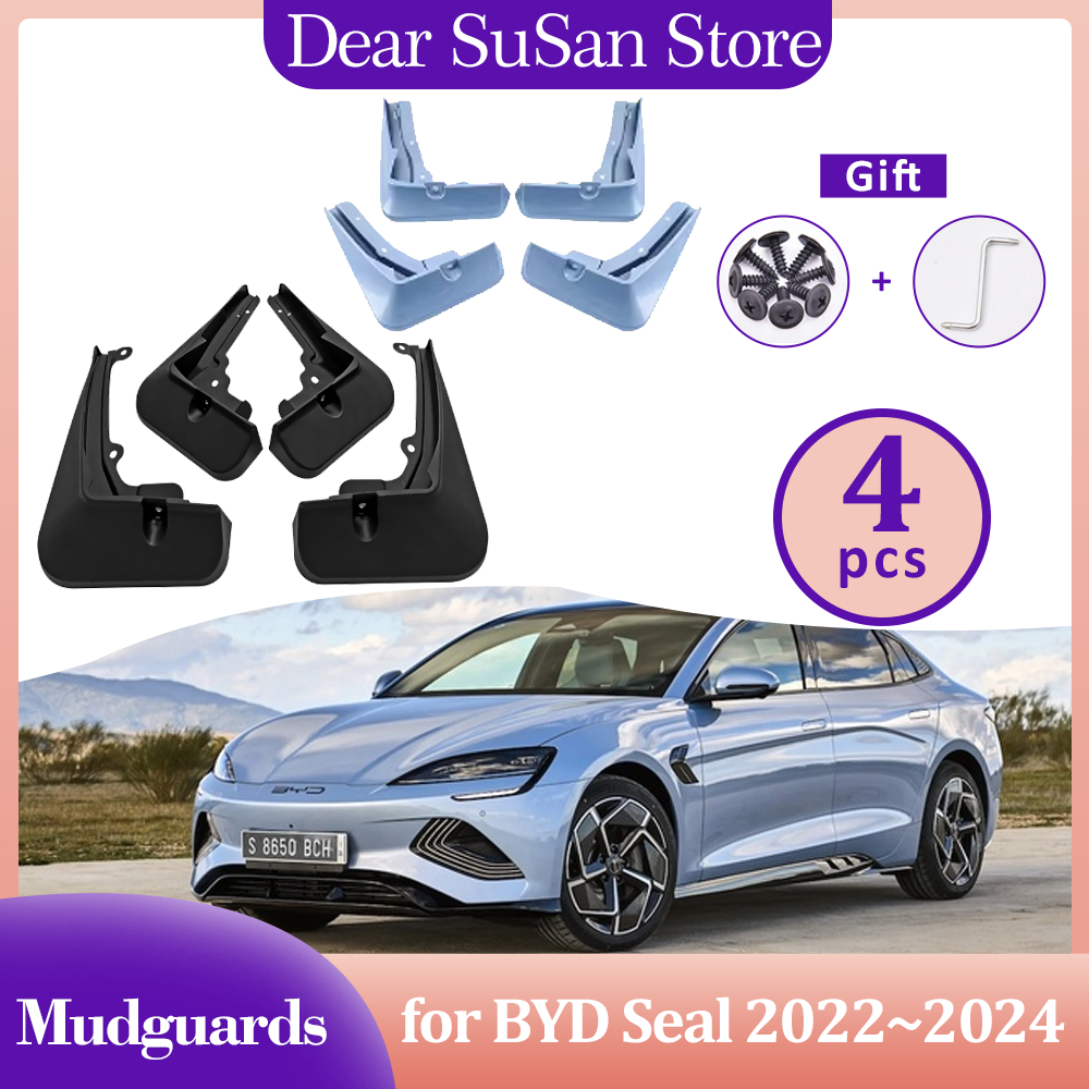 4pcs for BYD Seal Atto 4 EV 2022~2024 2023 Mudguards Fender Flares Mud Flap Splash Guard Cover Spoiler Spoiler Car Accessories
