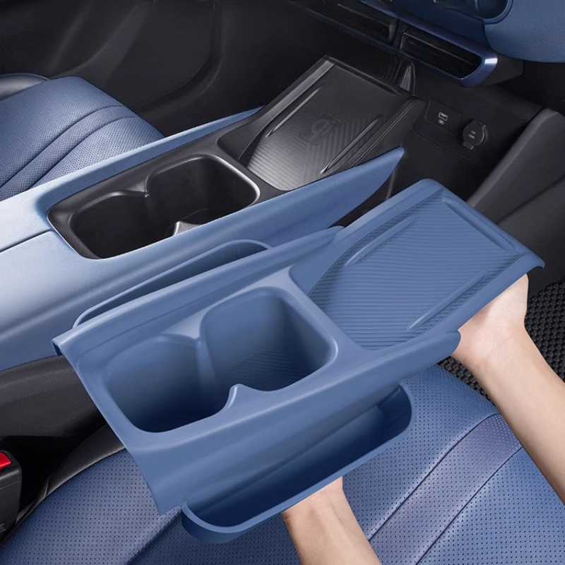 For ​​BYD Seagull/Dolphin Mini Full-Cover Silicone Console Mat Set – Wireless Charging Pad Protector + Cup Holder Inserts