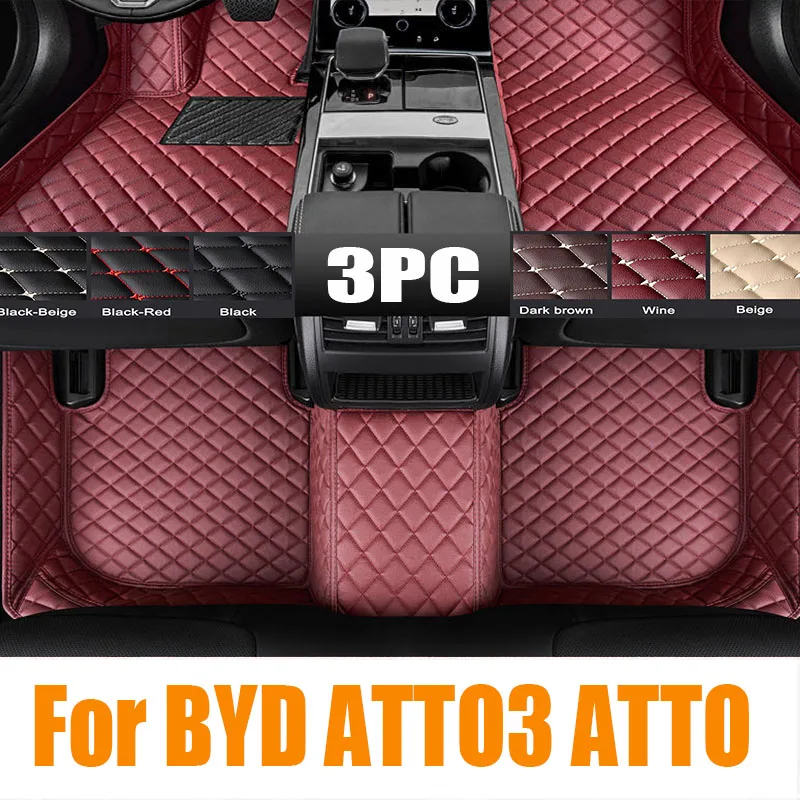 for BYD ATTO3 ATTO 3 YUAN PLUS Car Floor Mats Trunk Pad TPE 3D Foot Mat Odorless Tray Set BLACK 0531