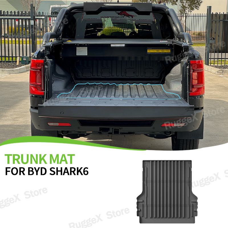For BYD SHARK 6 Cargo Mats TPE Material Waterproof Trunk Mat All Weather Floor Mat Exterior Upgrade Off-road Car Accessories