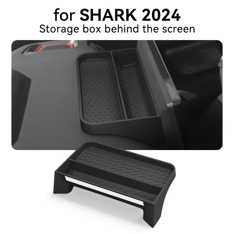 For BYD Shark 6 2024 2025 Car Behind Instrument Screen Silicone Storage Box Phone Holder Anti-slip Organizer Box Car Accessories