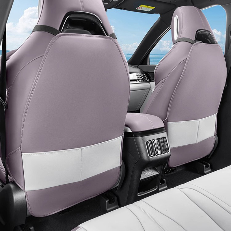 For BYD Song Plus 2020-2025 Car Seat Back Anti Kick Pad With Organizer Pocket Leather Seat Back Protector Cover Waterproof Mats