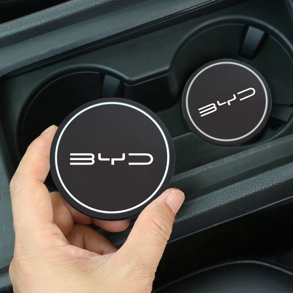 2 pcs Anti-slip Car Coaster Water Cup Bottle Holder Silica Gel Mat For BYD Atto 3 Act 3 Tang F3 E6 Dmi Yuan ev f0