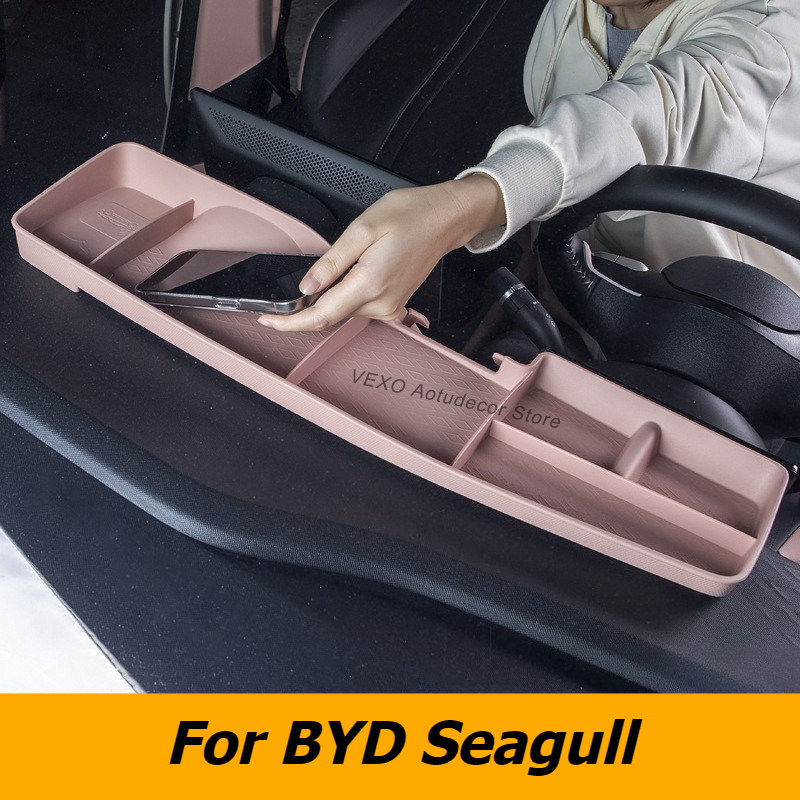 For BYD Seagull Car Dashboard Screen Back Storage Box ETC Tissue Organizer with Phone Holder Center Console Interior Accessories