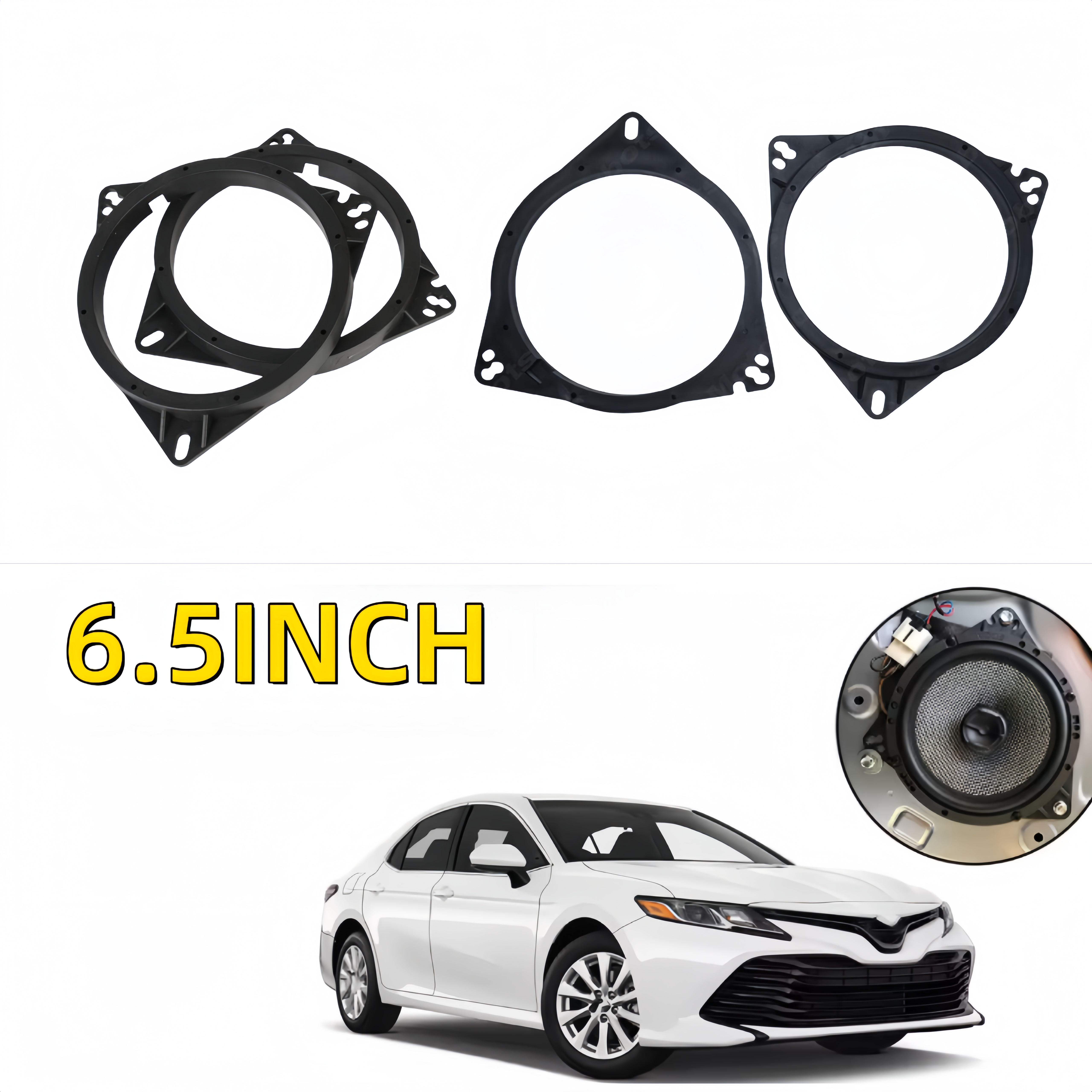 Universal Car Horn Washer Adapter 6.5Inch Holder Loudspeaker Spacer Mat Pad Bracket Accessories Compatible Nissan Toyota BYD