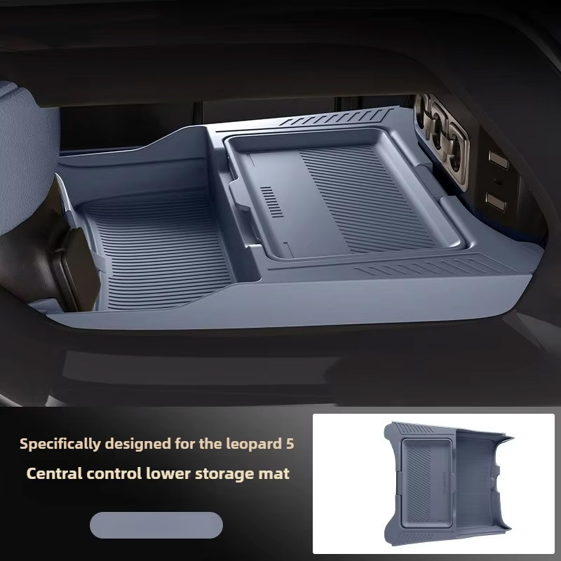 Upgraded Central Control Lower Storage Compartment Box For BYD Leopard 5 2024-2025, Multi-Purpose Rear Console Organizer