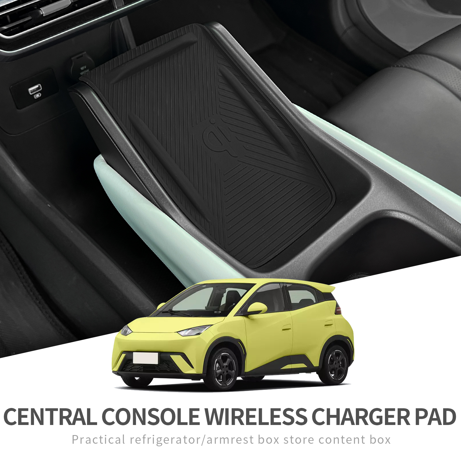 for BYD SEAGULL Anti-slip Mat Silicone Car Center Console Wireless Charger Pad Accessiories