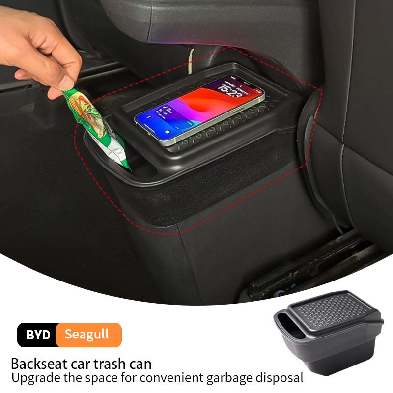 For Byd Seagull Car Trash Can Rear Seat Storage Box Scratch Wear resistant Organizer Case Waterproof Tidy Interior Accessories