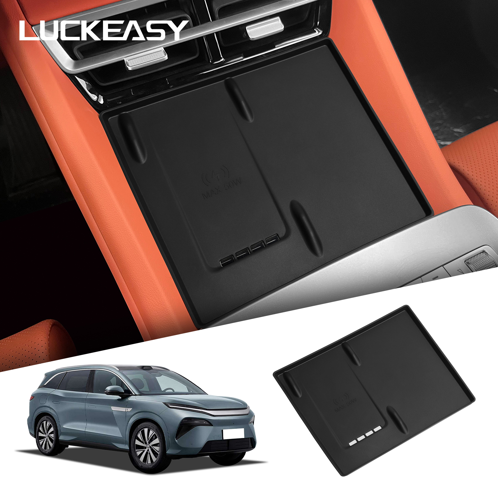 for BYD Tang L 2025 Wireless Charging Pad Non-slip Pad Car Phone Charger Mat Protective Mat Interior Accessories