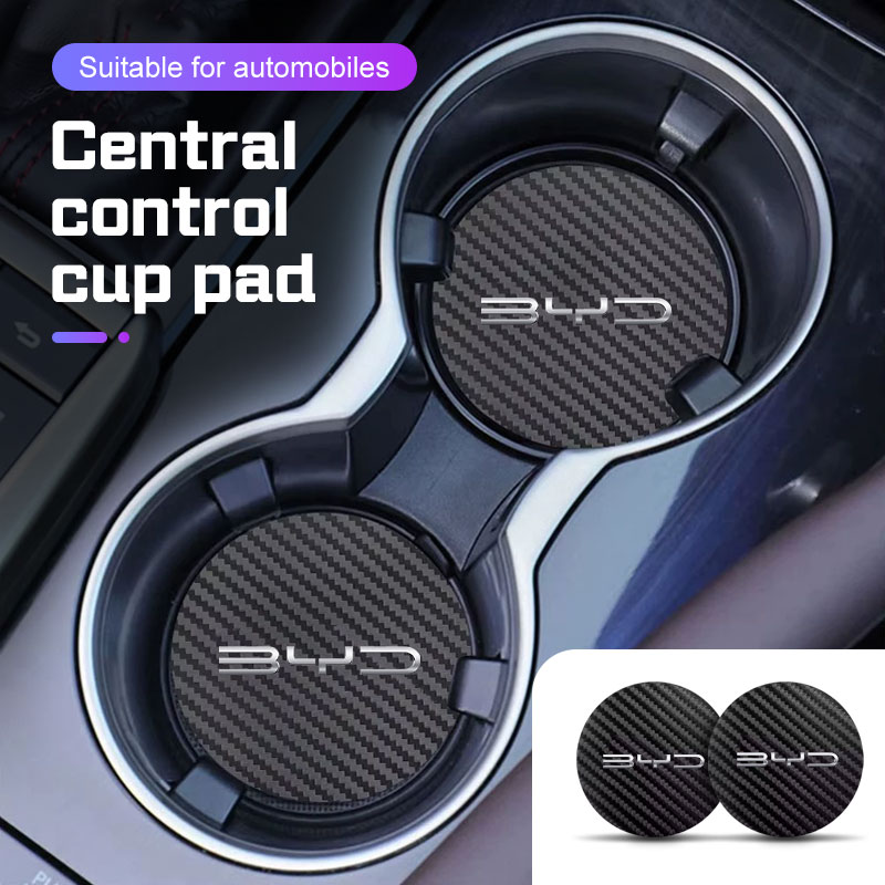 Car Coaster Water Cup Mat Accessories For BYD Seagull Song Plus F0 G3 Atto Han EV Yuan Tang F3 DM Qin Seal Dolphin Anti-slip Pad